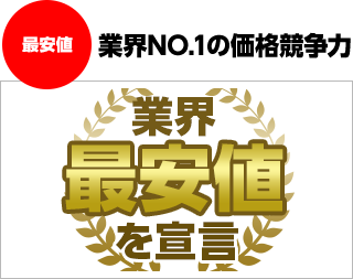 業界NO.1の価格競争力